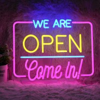 We Are Open Come In Neon Sign Dimmable Open Come In Led Neon Lights For Wall Decor 16913 Inch Light Up Sign Powered By Usb Ope