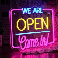 We Are Open Come In Neon Sign Dimmable Open Come In Led Neon Lights For Wall Decor 16913 Inch Light Up Sign Powered By Usb Ope