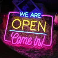 We Are Open Come In Neon Sign Dimmable Open Come In Led Neon Lights For Wall Decor 16913 Inch Light Up Sign Powered By Usb Ope