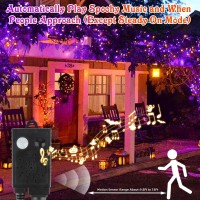 Vtechology 300 Led Motion Sensor Orange Purple Halloween String Lights105Ft Halloween Lights With Spooky Music For Halloween