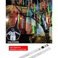 Solar Meteor Shower Icicle Lights 20 Tubes 480 Led Raindrop Lights With Timer Function Falling Rain Lights For Holiday Party Chr