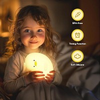 Uneede Led Cute Duck Night Light Why Duck Silicone Nursery Night Light Rechargeable 3 Dimmable Levels Table Lamp With Touch Sen