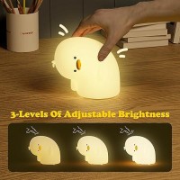 Uneede Led Cute Duck Night Light Why Duck Silicone Nursery Night Light Rechargeable 3 Dimmable Levels Table Lamp With Touch Sen