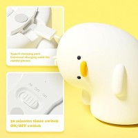 Uneede Led Cute Duck Night Light Why Duck Silicone Nursery Night Light Rechargeable 3 Dimmable Levels Table Lamp With Touch Sen