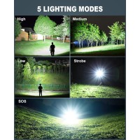 Sigoobal 3 Pack Flashlights High Lumens Rechargeable 990 000 Lumens Super Bright Flashlight With 5 Modes High Powered Flash Li