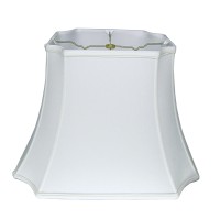 This 11 Snow Inverted Rectangle Shantung Lampshade has a hint of traditional flair and will be a great addition to your lamp base This cut corner rectangle softback lampshade includes a washer fitter that fits over a standard harp and can be used with you