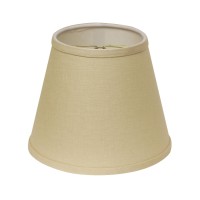 This Parchment Biege Hardback Empire Linen Lampshade has a hint of traditional flair and will be a great addition to your lamp base This hardback lampshade includes a standard bulb clip that fits over a standard harp and can be used with your existing fin