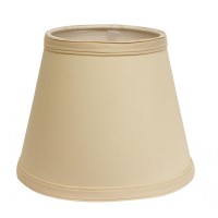 High Quality Fabric Lamp Shade Features a sturdy metal brass finish Uno fitter that includes an inner ring that slips over the socket to be held in place by the bulb Shade measures 6 top diameter x 12 bottom diameter x 8 slant height Hardback lampshade on