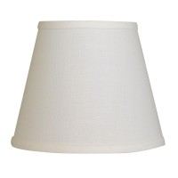 High Quality Fabric Lamp Shade Features a sturdy brass finish metal Bulb Clip that fits securely to your bulb No finial is needed Shade measures 5 top diameter x 8 bottom diameter x 65 slant height Made from highquality linen This White Hardback Empire Li