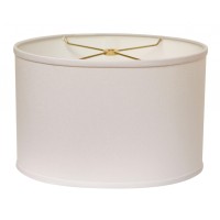 This White Throwback Oval No Slub Lampshade has a hint of midcentury modern flair and will be a great addition to your lamp base This hardback lampshade includes a standard washer fitter that fits over a standard harp and can be used with your existing fi