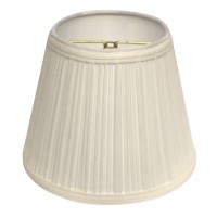 High Quality Fabric Lamp Shade Features a sturdy brass finish metal Bulb Clip that fits securely to your bulb No finial is needed Shade measures 5 top diameter x 8 bottom diameter x 65 slant height Hardback lampshade on white styrene backing Made from hig