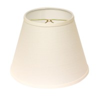 High Quality Fabric Lamp Shade Features a sturdy brass finish metal Bulb Clip that fits securely to your bulb No finial is needed Shade measures 6 top diameter x 10 bottom diameter x 75 slant height Made from highquality linen This White Hardback Empire L