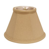 Set of High Quality Fabric Lamp Shades This set of 6 chandelier shades features a sturdy brass finish metal Flame Clip that fits securely to your bulb No finial is needed Shade measures 3 top diameter x 6 bottom diameter x 425 slant height Softback chande