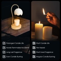 Dimmable Flower Candle Warmer Lamp With Timer Electric Candle Warmer Lamp For Jar Candles With 2 Bulbs Candle Melter Lamp For