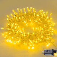 Potive 100 Led Warm White Christmas Lights Indoor Plug In 33Ft Outdoor Christmas Lights Waterproof Connectable 8 Modes White St