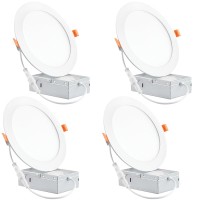 Baiyilux 4 Pack Recessed Lighting 6 Inch Led Recessed Lights With Junction Box 6000K Dayligh Canless Recessed Led Light 12W 11