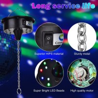 Rotating Disco Ball Motor Lights With Remote 315Rpm Adjustable Speed Mirror Ball Spinner 18 Leds Heavy Duty For 12 16 20 24Inc