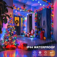 Potive 168Ft 600 Led Christmas Lights Outdoor Waterproof Remote Control Christmas Tree Lights Multicolor Mini Christmas Lights