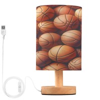 Alaza Hipster Ball Basketball Decor Bedside Table Lamp With Usb Port For Bedroom Nightstand Office Desk Led Bulb Included