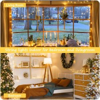 Warm White Christmas Lights Indoor 200 Led String Lights Outdoor 8 Modes 66Ft Extendable Twinkle Fairy Lights Plug In For Bed