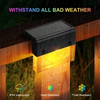 Tech Orange 8 Pack Solar Fence Lights Super Bright Acrylic Bubbles Led Waterproof Outdoor Step Lights 2 Lighting Modes Warm Wh