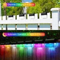 Tech Orange 8 Pack Solar Fence Lights Super Bright Acrylic Bubbles Led Waterproof Outdoor Step Lights 2 Lighting Modes Warm Wh