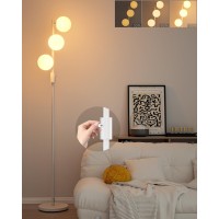 Lightdot Dimmable Brightness Adjustable Globe Floor Lamp White Pole Standing Lamps With 3Pcs 3000K G9 Bulbs Mid Century Mode