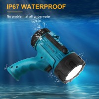 Yierblue Rechargeable Spotlight With 200000 Lumen Led Ip67 Waterproof Handheld Flashlight Searchlight With Detachable Red Light