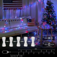 200 Led Red White And Blue Lights Outdoor Waterproof 4Th Of July Decoration Patriotic Lights Indoor 66Ft Christmas String Ligh