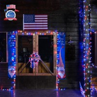 200 Led Red White And Blue Lights Outdoor Waterproof 4Th Of July Decoration Patriotic Lights Indoor 66Ft Christmas String Ligh