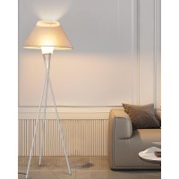 Lightdot Tripod Floor Lamp White Modern Standing Lamps With White Shade 65 Tall Floor Lamp For Living Room Bedroom Bulb In