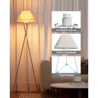 Lightdot Tripod Floor Lamp White Modern Standing Lamps With White Shade 65 Tall Floor Lamp For Living Room Bedroom Bulb In