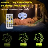 Colortown Cute Night Light Anime Charater 7 Color Change Decor Kitty Lamp With Remote Dim Timer Game Fan Gifts For Christma