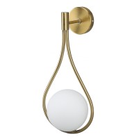 Hyuduo Led Globe Wall Sconce Water Drop Design Premium Iron Glass Material Soft Lighting For Living Room Bedroom Luxurious Golden Look Versatile Usage