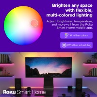 Roku Smart Led Light Strip 164Ft Color Options With Adjustable Brightness Temperature Peel Stick Wifi Smart Strip Lig