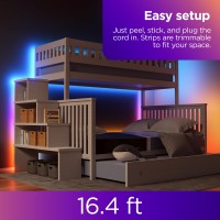 Roku Smart Led Light Strip 164Ft Color Options With Adjustable Brightness Temperature Peel Stick Wifi Smart Strip Lig