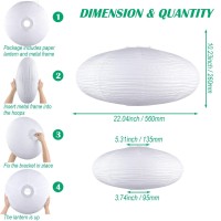 Qiokhgi White Oval Paper Lanterns22 Large Hanging Paper Lantern Lamp Chinesejapanese Paper Pendant Lampshade For Party Deco