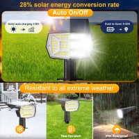 Fabrito Solar Spot Lights Outdoor 2 Pack Solar Landscape Spotlights Waterproof 46 Led3 Modes Solar Powered Lights For Outsi