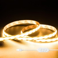 Gingsow Usb 5V Cob Led Strip Lights 656Ft2M Warm White 2700K Dimmable Usb Powered Density Cob Tape Flexible Cuttable Led Stri