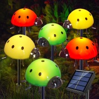 Newest Version 6Pack Solar Cute Ladybugs Lights For Outdoor Garden Decor 8 Modes Waterproof Solar Powered Ladybugs Led Fairy L