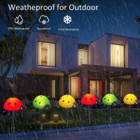 Newest Version 6Pack Solar Cute Ladybugs Lights For Outdoor Garden Decor 8 Modes Waterproof Solar Powered Ladybugs Led Fairy L