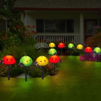 Newest Version 6Pack Solar Cute Ladybugs Lights For Outdoor Garden Decor 8 Modes Waterproof Solar Powered Ladybugs Led Fairy L