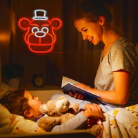 Cute Five Nights Bear Neon Sign Anime Neon Light For Wall Decor Bedroom Childrens Room Birthday Festival Decorations Usb P