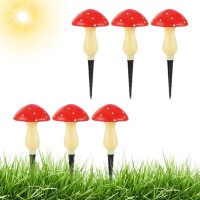 Lovemetoo Red Solar Mushroom Lamp - Led Solar Stake Lamp | Waterproof Solar Garden Lights Outdoor, Landscape Lighting Mushroom Decor, Solar Night Lights Figurine, Qofz1Uhbg75Snks0Bim