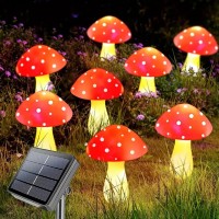 Lovemetoo Red Solar Mushroom Lamp - Led Solar Stake Lamp | Waterproof Solar Garden Lights Outdoor, Landscape Lighting Mushroom Decor, Solar Night Lights Figurine, Qofz1Uhbg75Snks0Bim