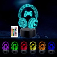 Abtraty Gamer Night Light 3D Illusion Gaming Lamp For Boys Room Gamer Lights For Bedroom Gaming Headphone Lights 16 Colors Cha