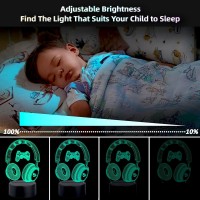 Abtraty Gamer Night Light 3D Illusion Gaming Lamp For Boys Room Gamer Lights For Bedroom Gaming Headphone Lights 16 Colors Cha