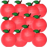 8 Pcs Classroom Decorations Red Apples Paper Lanterns Fruit Themed Party Decor Hanging Apples Decorations Back School Classroom