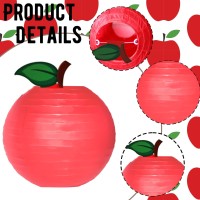 8 Pcs Classroom Decorations Red Apples Paper Lanterns Fruit Themed Party Decor Hanging Apples Decorations Back School Classroom