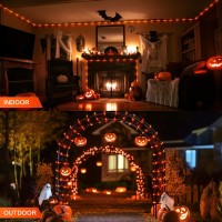 Potive Orange 2 Pack Battery Operated String Lights Outdoor Waterproof Total 66 Ft 200 Led Battery Halloween Lights Orange Rop